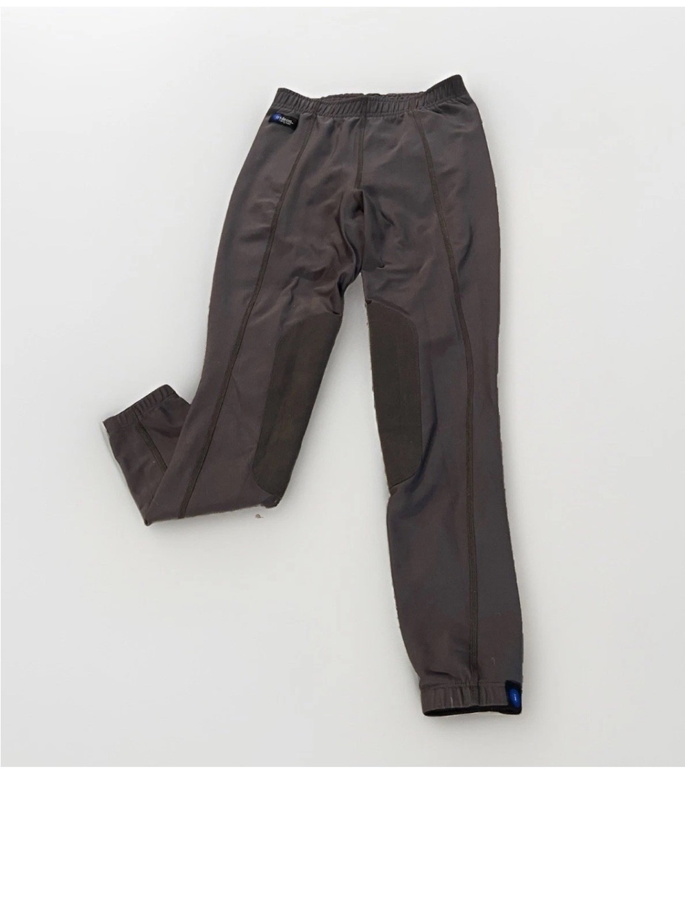 irideon Women’s Equestrian Riding Pants Leggings Sz M Gray Pull On Knee Patch